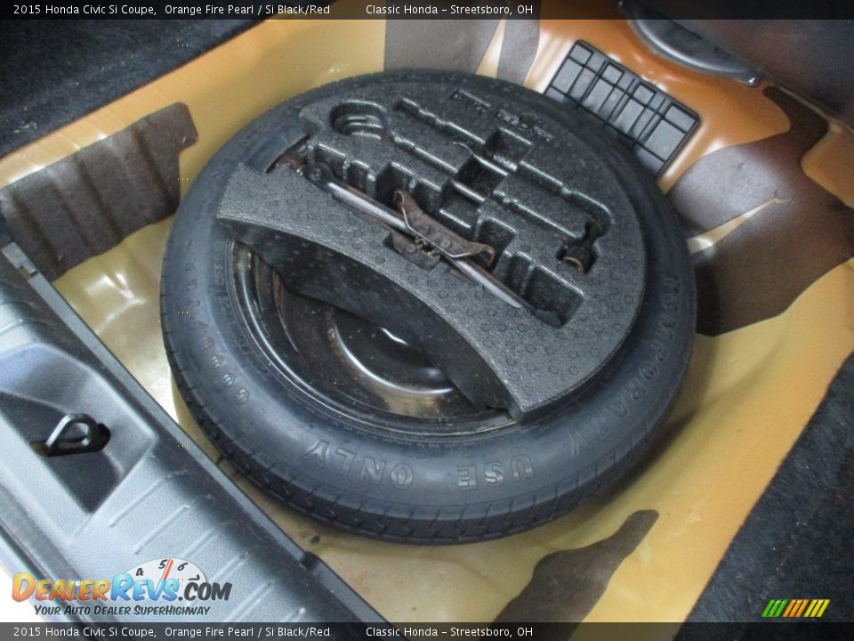 2015 Honda Civic Si Coupe Orange Fire Pearl / Si Black/Red Photo #14