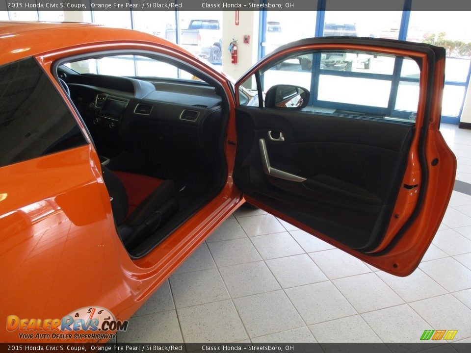 2015 Honda Civic Si Coupe Orange Fire Pearl / Si Black/Red Photo #16