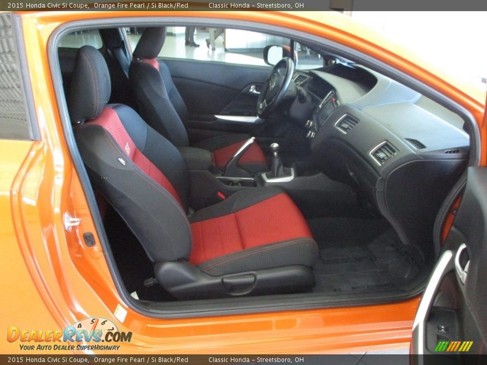 2015 Honda Civic Si Coupe Orange Fire Pearl / Si Black/Red Photo #17