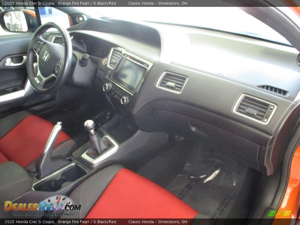 2015 Honda Civic Si Coupe Orange Fire Pearl / Si Black/Red Photo #19