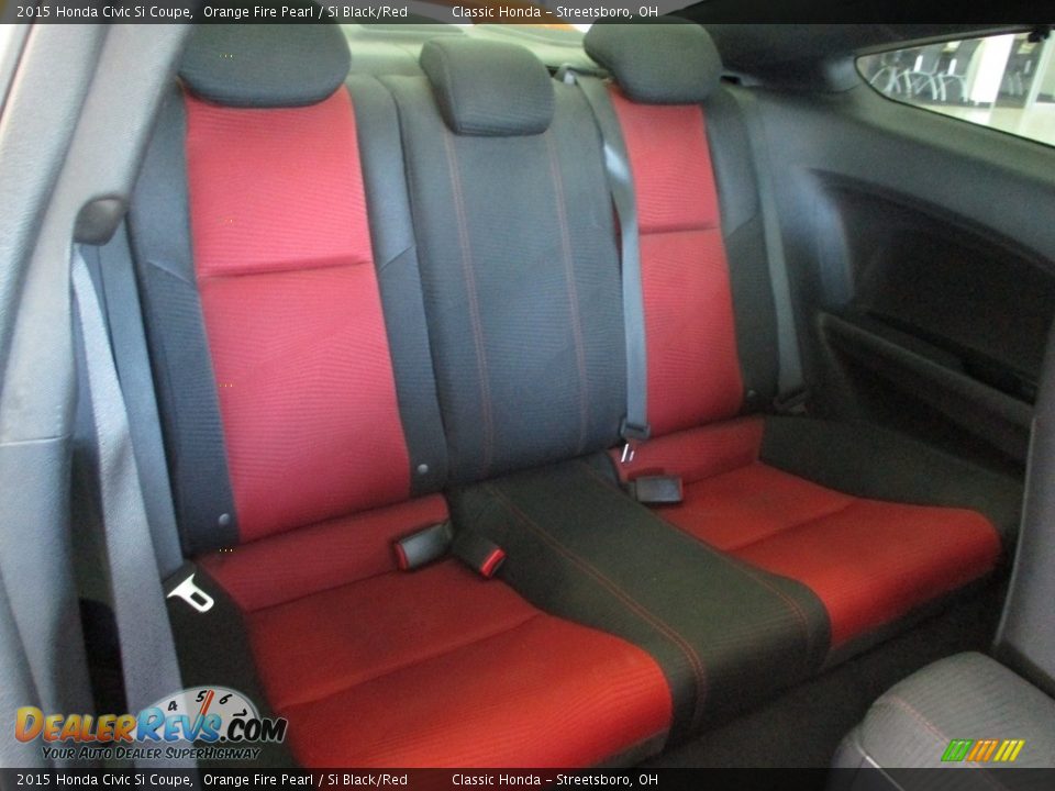 2015 Honda Civic Si Coupe Orange Fire Pearl / Si Black/Red Photo #20