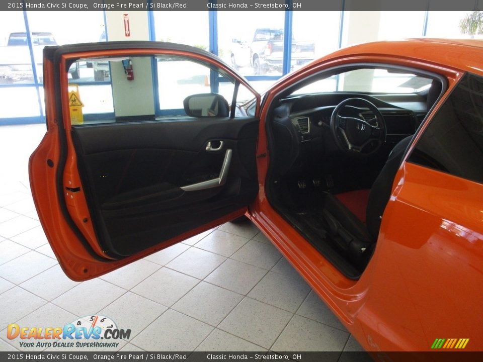 2015 Honda Civic Si Coupe Orange Fire Pearl / Si Black/Red Photo #21