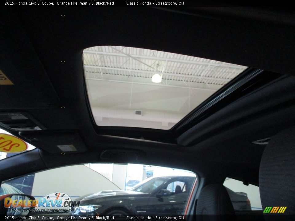 2015 Honda Civic Si Coupe Orange Fire Pearl / Si Black/Red Photo #24