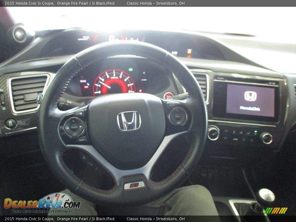 2015 Honda Civic Si Coupe Orange Fire Pearl / Si Black/Red Photo #25