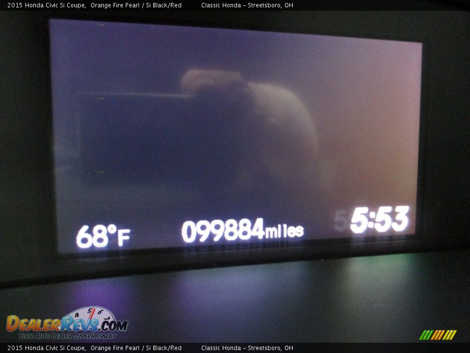 2015 Honda Civic Si Coupe Orange Fire Pearl / Si Black/Red Photo #26