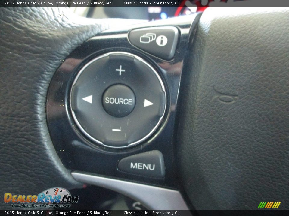 2015 Honda Civic Si Coupe Orange Fire Pearl / Si Black/Red Photo #28