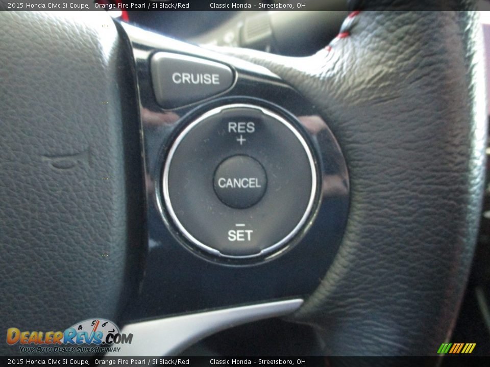 2015 Honda Civic Si Coupe Orange Fire Pearl / Si Black/Red Photo #29