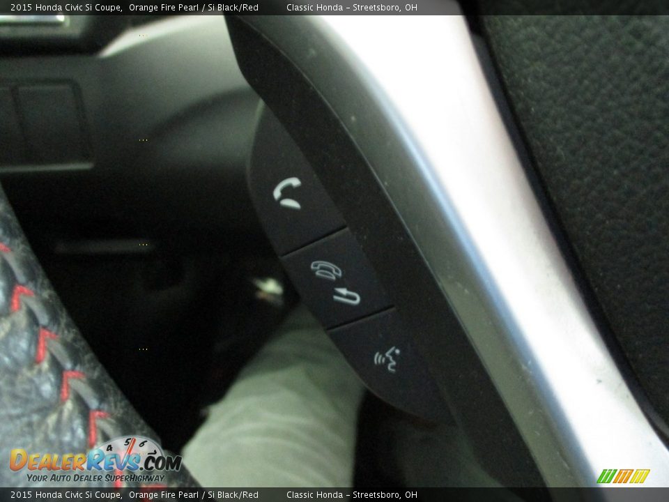 2015 Honda Civic Si Coupe Orange Fire Pearl / Si Black/Red Photo #30