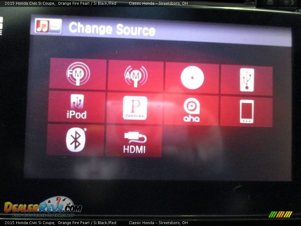 2015 Honda Civic Si Coupe Orange Fire Pearl / Si Black/Red Photo #32