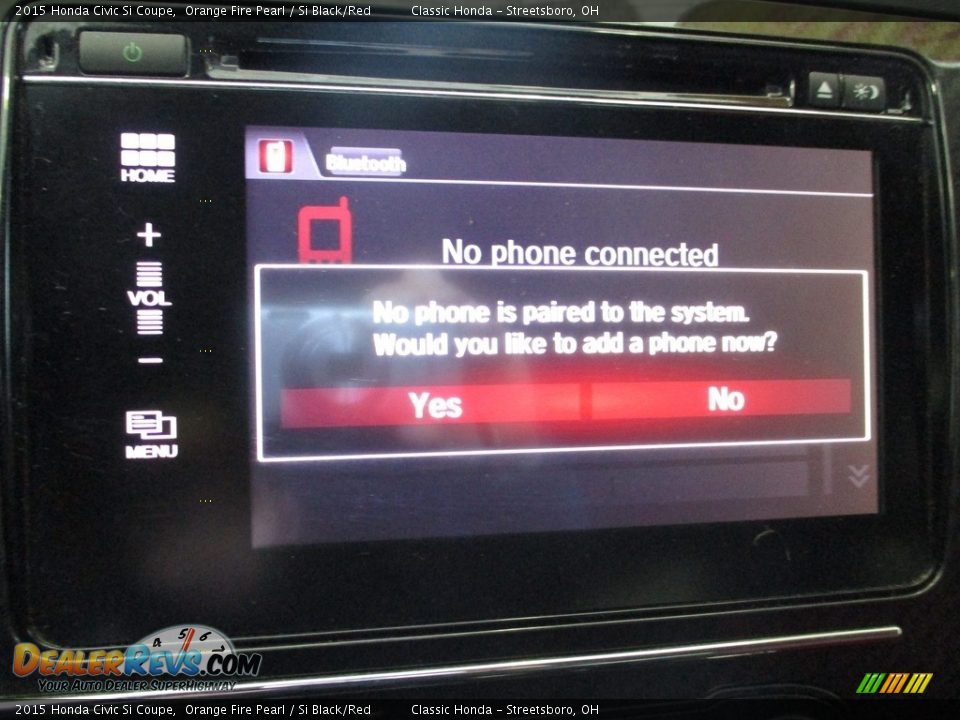 2015 Honda Civic Si Coupe Orange Fire Pearl / Si Black/Red Photo #34