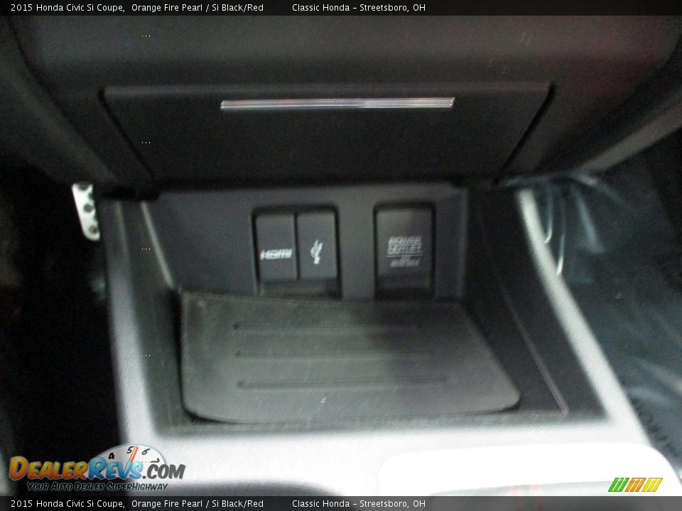 2015 Honda Civic Si Coupe Orange Fire Pearl / Si Black/Red Photo #36
