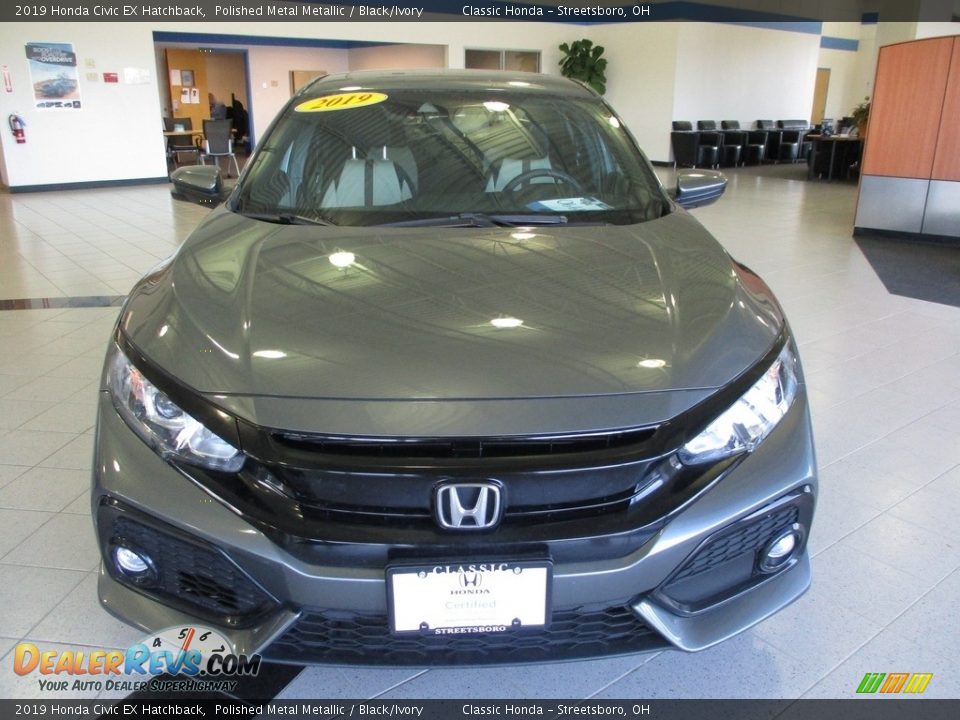 2019 Honda Civic EX Hatchback Polished Metal Metallic / Black/Ivory Photo #2