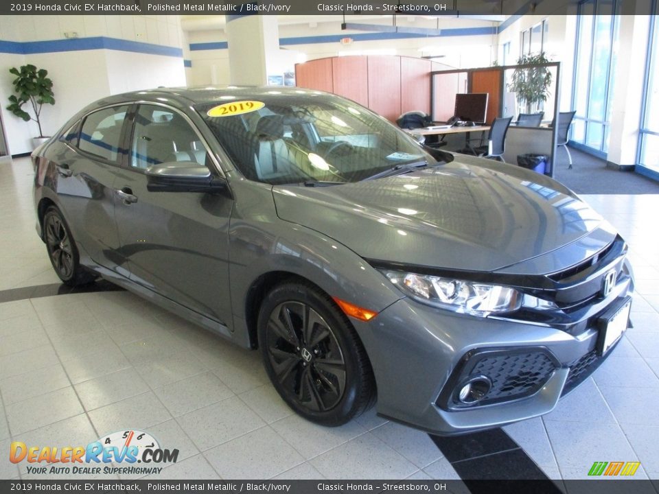 2019 Honda Civic EX Hatchback Polished Metal Metallic / Black/Ivory Photo #3