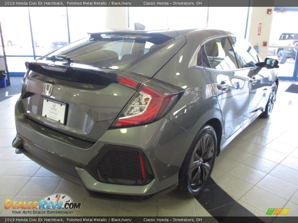 2019 Honda Civic EX Hatchback Polished Metal Metallic / Black/Ivory Photo #7