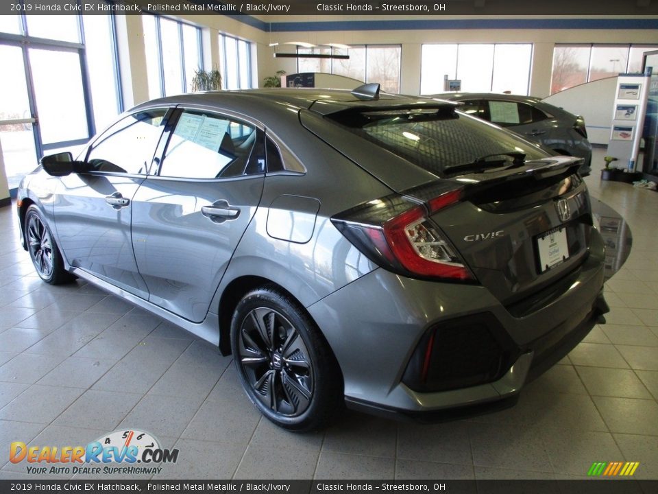 2019 Honda Civic EX Hatchback Polished Metal Metallic / Black/Ivory Photo #9