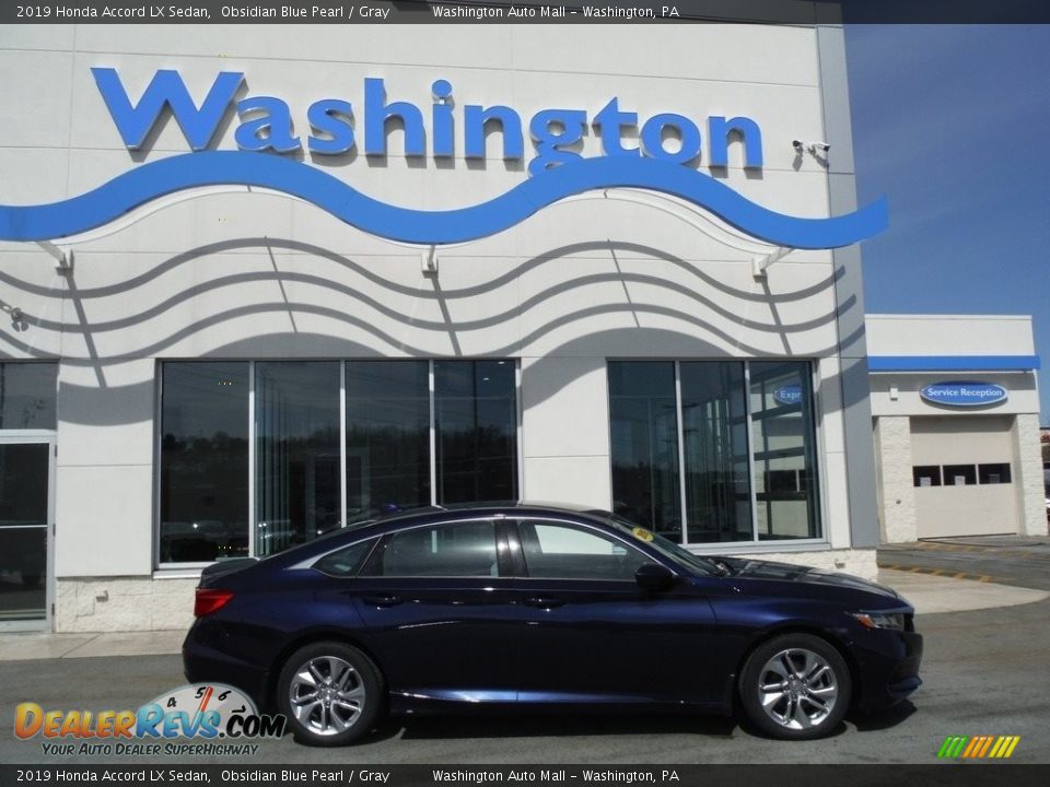 2019 Honda Accord LX Sedan Obsidian Blue Pearl / Gray Photo #2