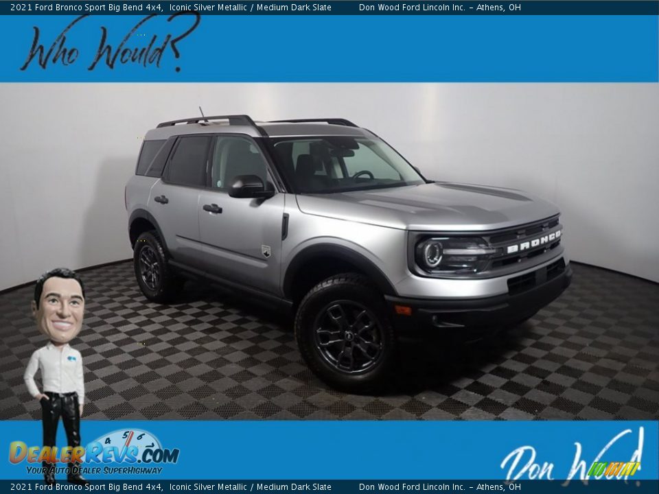 2021 Ford Bronco Sport Big Bend 4x4 Iconic Silver Metallic / Medium Dark Slate Photo #1