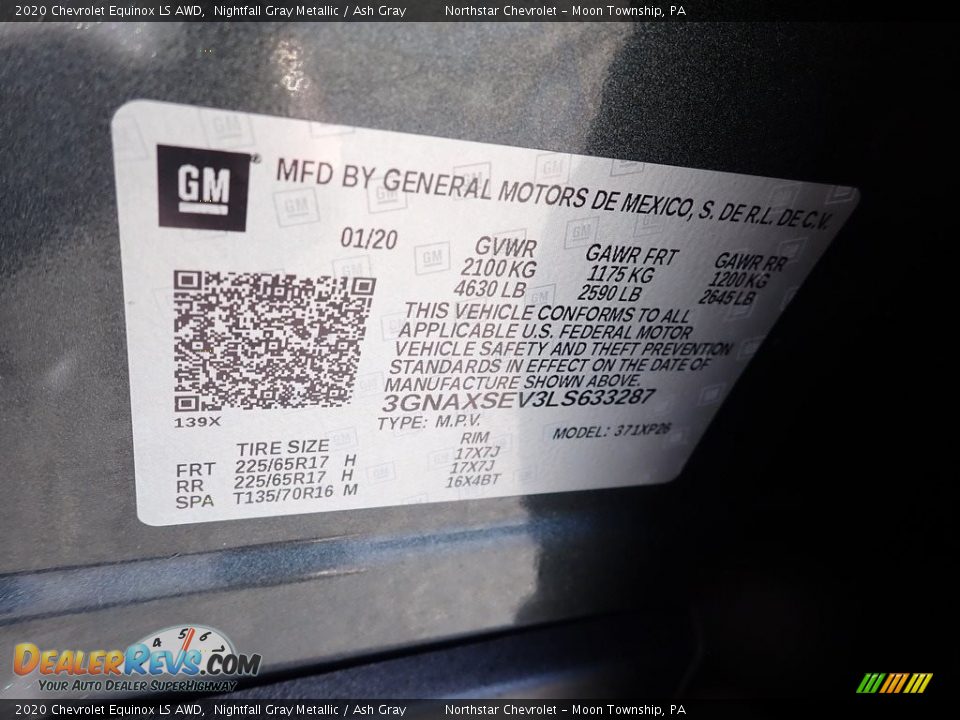 2020 Chevrolet Equinox LS AWD Nightfall Gray Metallic / Ash Gray Photo #28