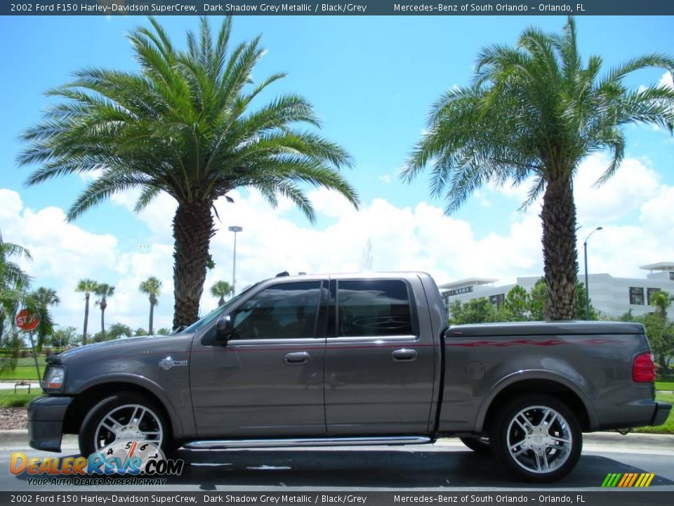 2002 Ford F150 Harley-Davidson SuperCrew Dark Shadow Grey Metallic / Black/Grey Photo #1