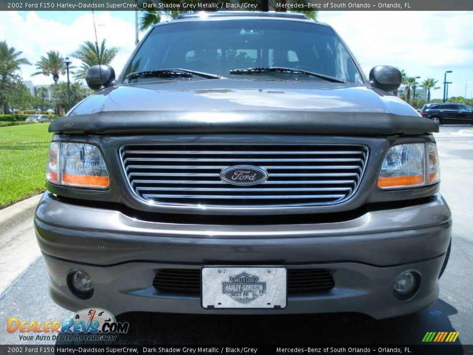 2002 Ford F150 Harley-Davidson SuperCrew Dark Shadow Grey Metallic / Black/Grey Photo #3