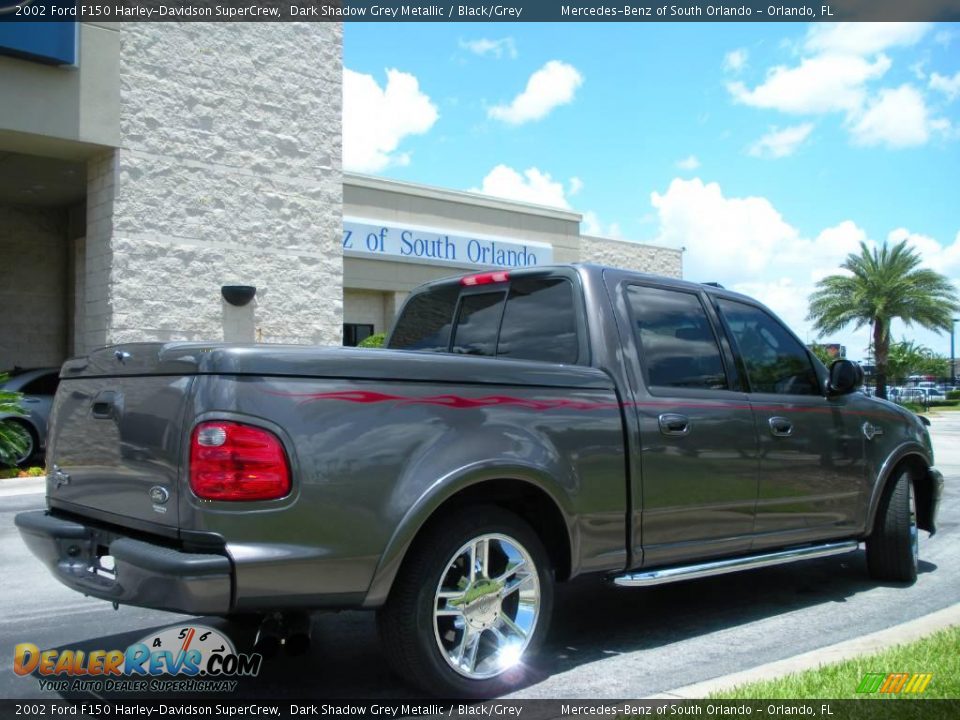 2002 Ford F150 Harley-Davidson SuperCrew Dark Shadow Grey Metallic / Black/Grey Photo #6