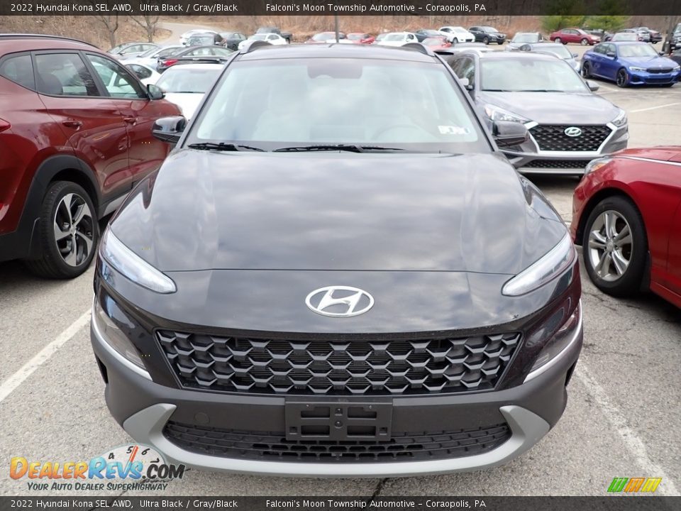 2022 Hyundai Kona SEL AWD Ultra Black / Gray/Black Photo #3