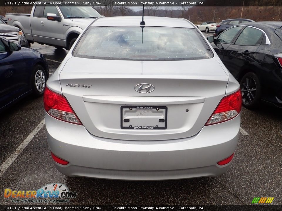 2012 Hyundai Accent GLS 4 Door Ironman Silver / Gray Photo #3