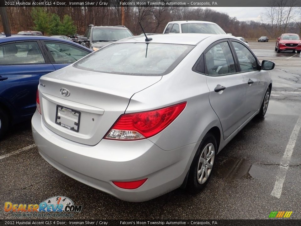 2012 Hyundai Accent GLS 4 Door Ironman Silver / Gray Photo #4