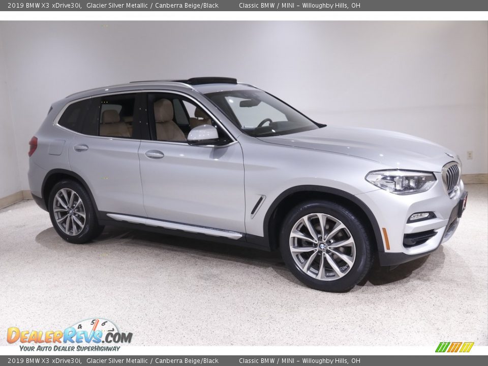 2019 BMW X3 xDrive30i Glacier Silver Metallic / Canberra Beige/Black Photo #1