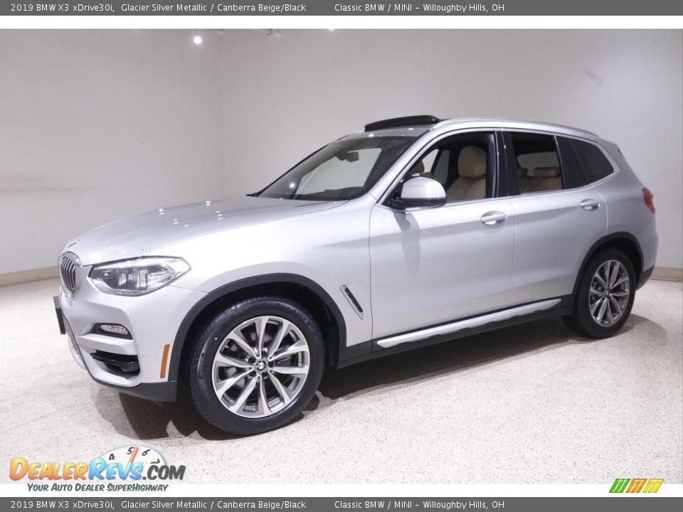 2019 BMW X3 xDrive30i Glacier Silver Metallic / Canberra Beige/Black Photo #3