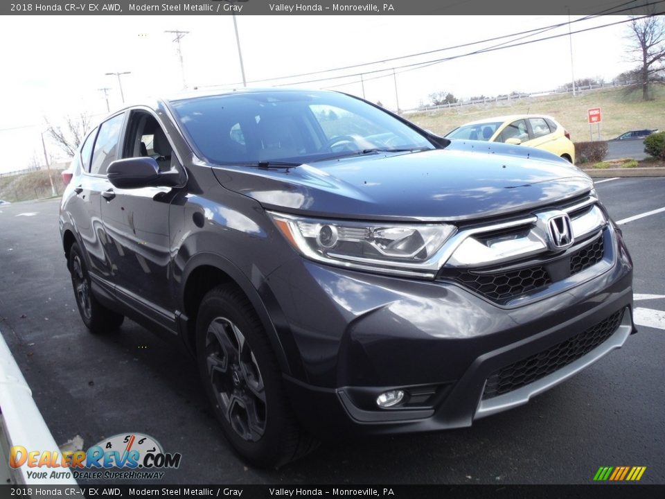 2018 Honda CR-V EX AWD Modern Steel Metallic / Gray Photo #6