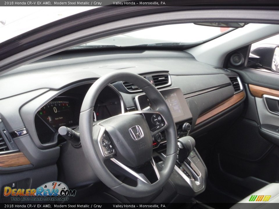 2018 Honda CR-V EX AWD Modern Steel Metallic / Gray Photo #12