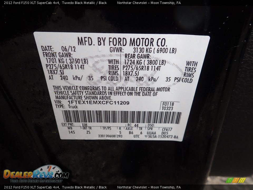 2012 Ford F150 XLT SuperCab 4x4 Tuxedo Black Metallic / Black Photo #19