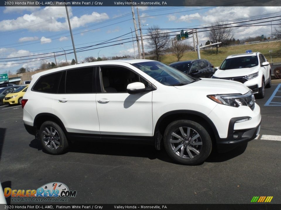 2020 Honda Pilot EX-L AWD Platinum White Pearl / Gray Photo #6
