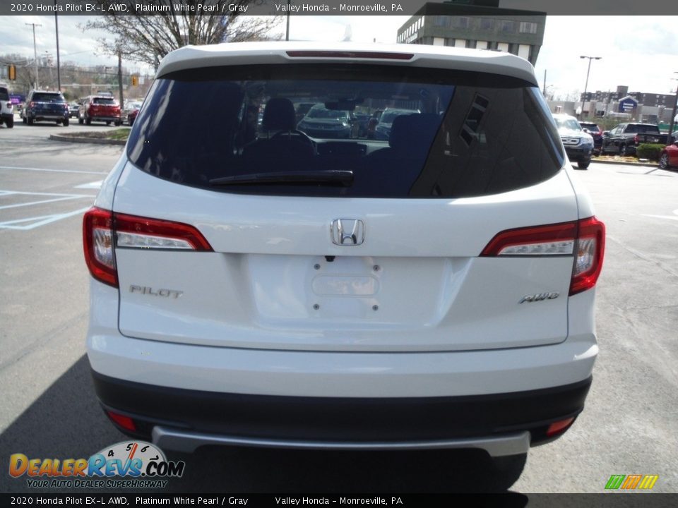 2020 Honda Pilot EX-L AWD Platinum White Pearl / Gray Photo #7