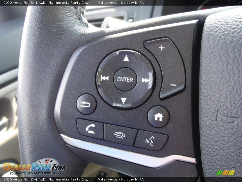 2020 Honda Pilot EX-L AWD Platinum White Pearl / Gray Photo #25