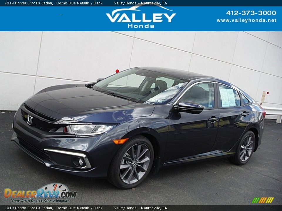 2019 Honda Civic EX Sedan Cosmic Blue Metallic / Black Photo #1