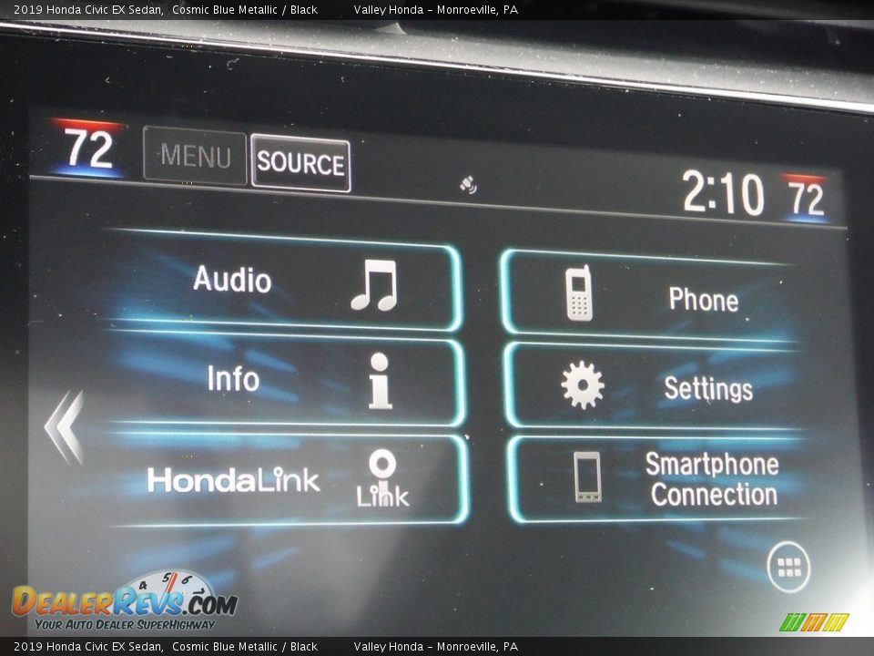 2019 Honda Civic EX Sedan Cosmic Blue Metallic / Black Photo #21