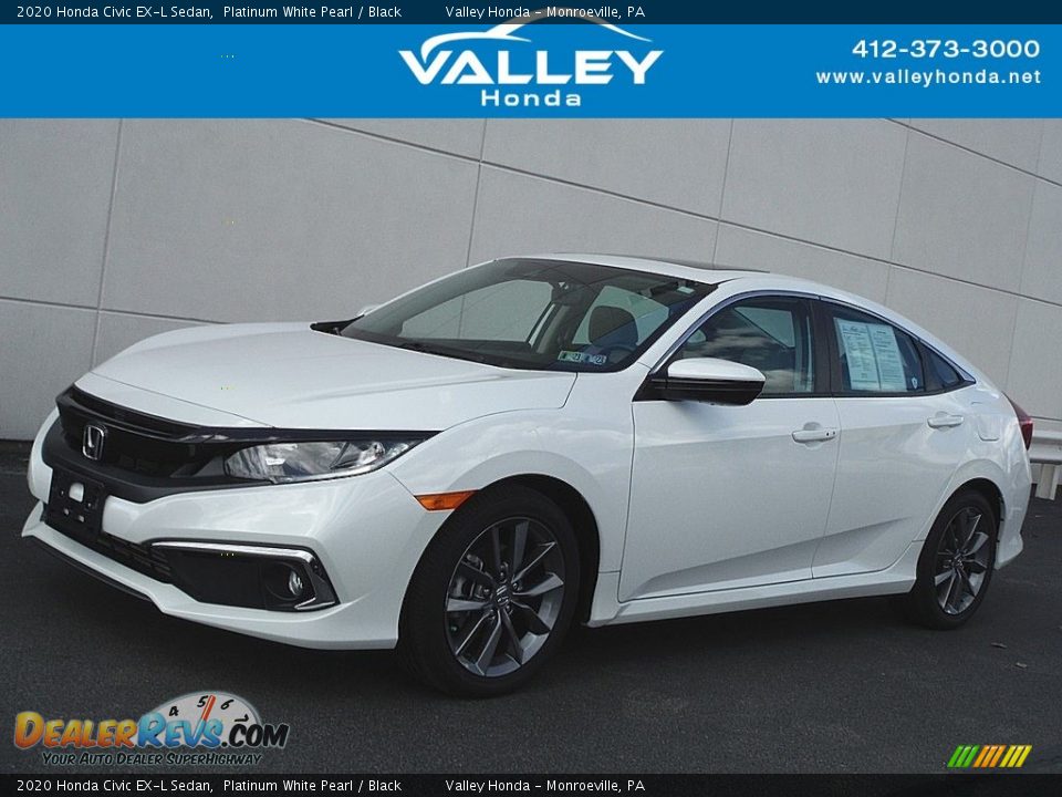 2020 Honda Civic EX-L Sedan Platinum White Pearl / Black Photo #1