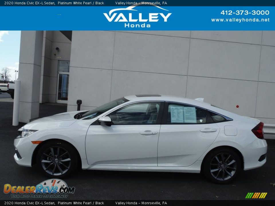 2020 Honda Civic EX-L Sedan Platinum White Pearl / Black Photo #2