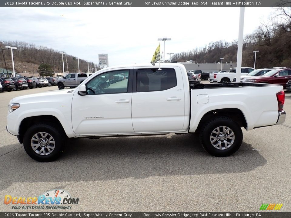 2019 Toyota Tacoma SR5 Double Cab 4x4 Super White / Cement Gray Photo #2