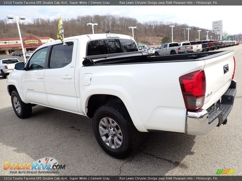 2019 Toyota Tacoma SR5 Double Cab 4x4 Super White / Cement Gray Photo #3