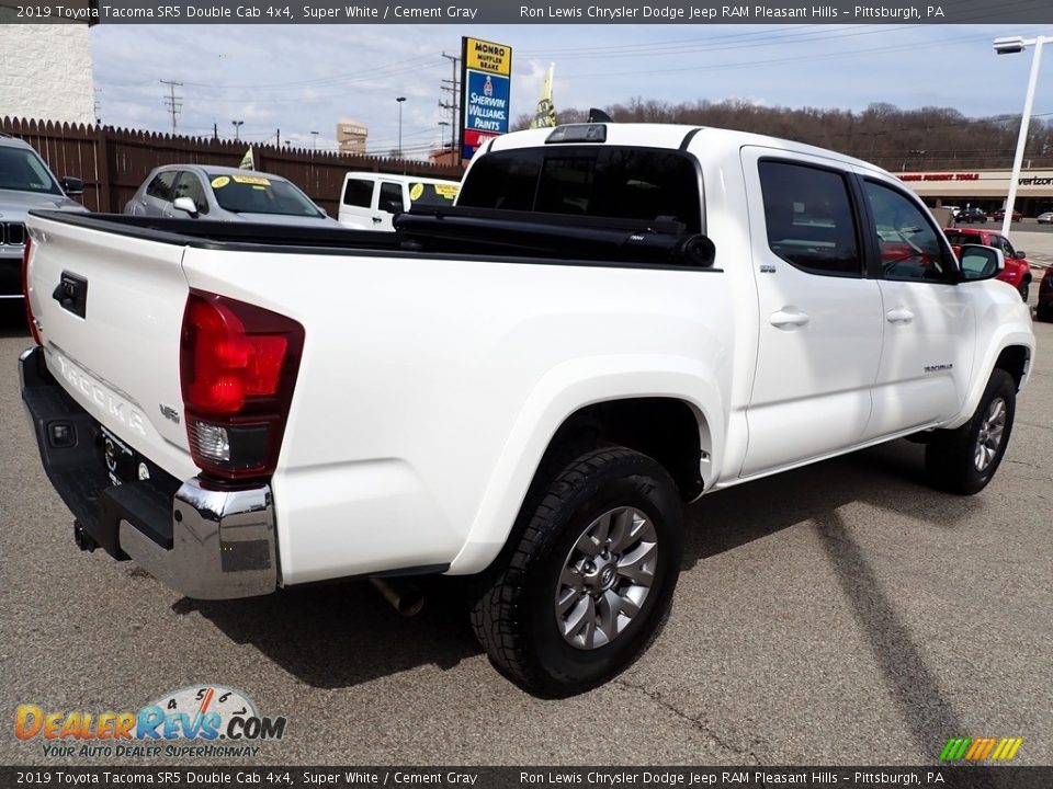 2019 Toyota Tacoma SR5 Double Cab 4x4 Super White / Cement Gray Photo #5