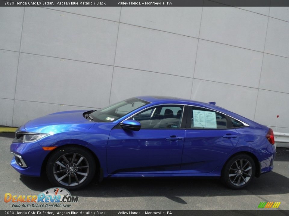 2020 Honda Civic EX Sedan Aegean Blue Metallic / Black Photo #5