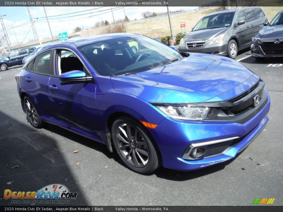 2020 Honda Civic EX Sedan Aegean Blue Metallic / Black Photo #7