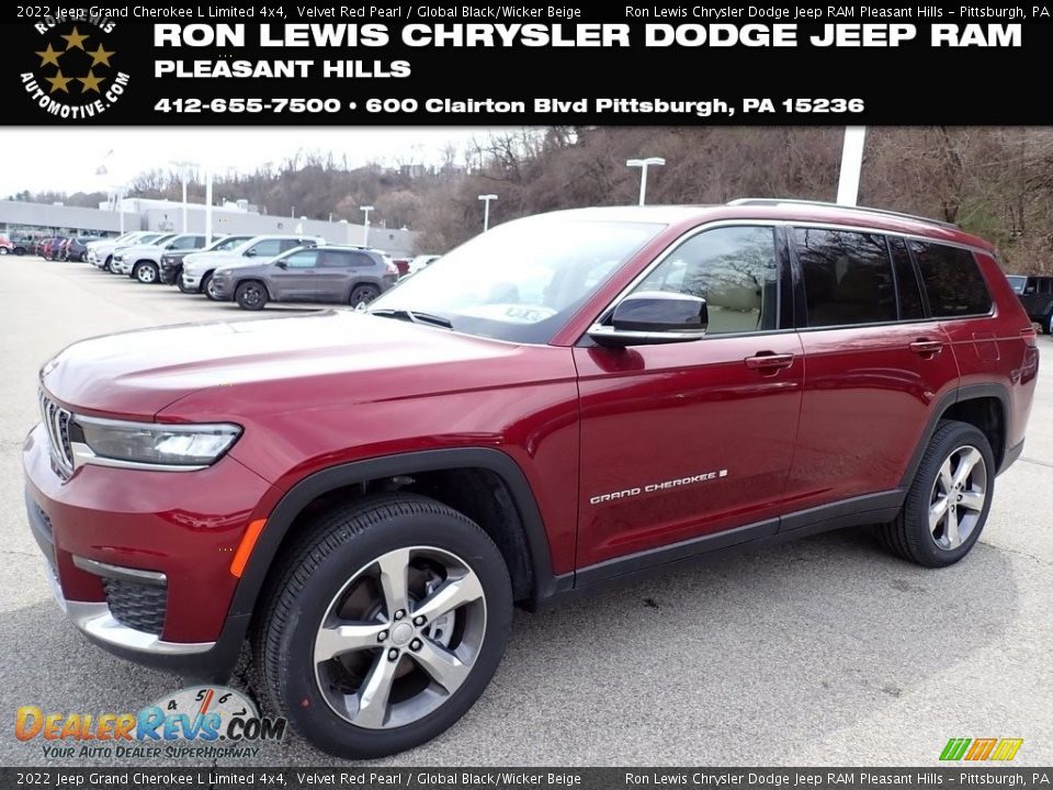 2022 Jeep Grand Cherokee L Limited 4x4 Velvet Red Pearl / Global Black/Wicker Beige Photo #1