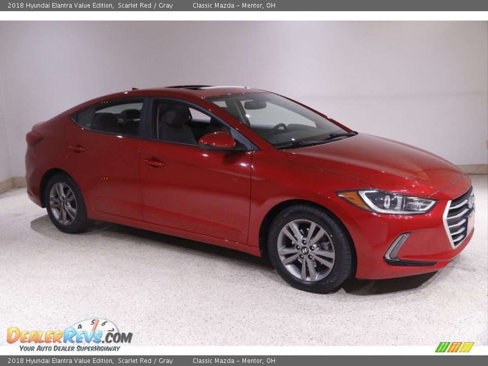 2018 Hyundai Elantra Value Edition Scarlet Red / Gray Photo #1