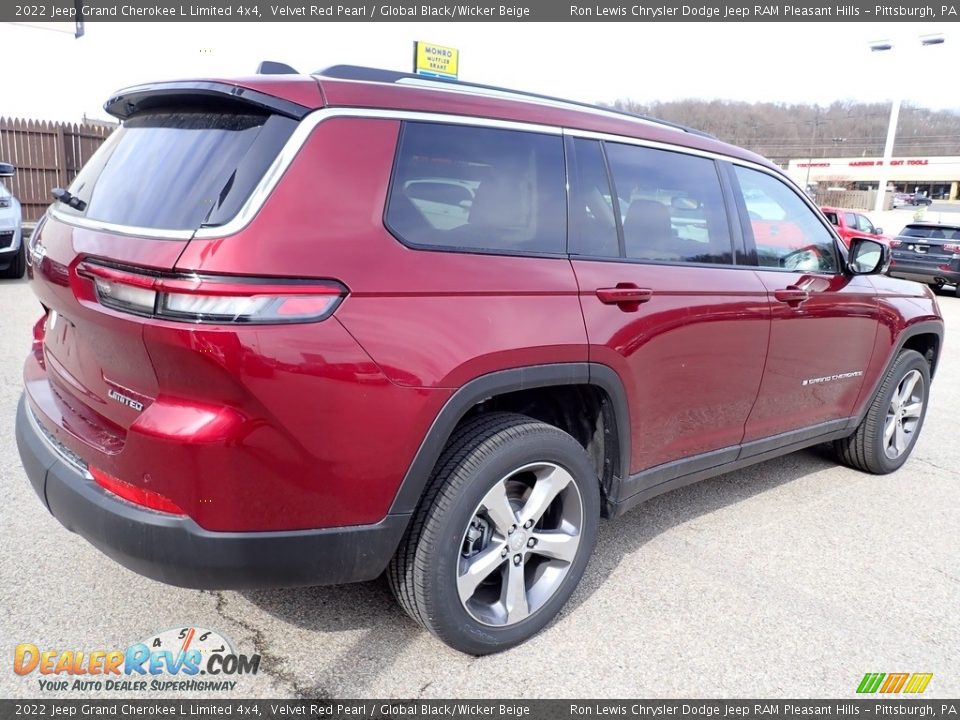 2022 Jeep Grand Cherokee L Limited 4x4 Velvet Red Pearl / Global Black/Wicker Beige Photo #6
