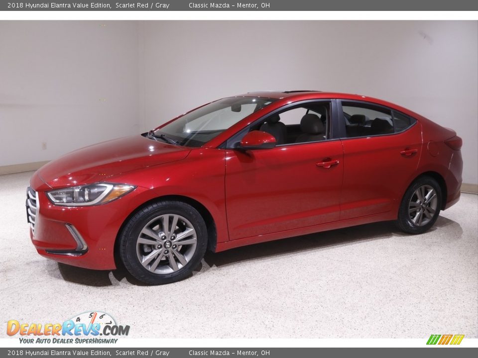 2018 Hyundai Elantra Value Edition Scarlet Red / Gray Photo #3