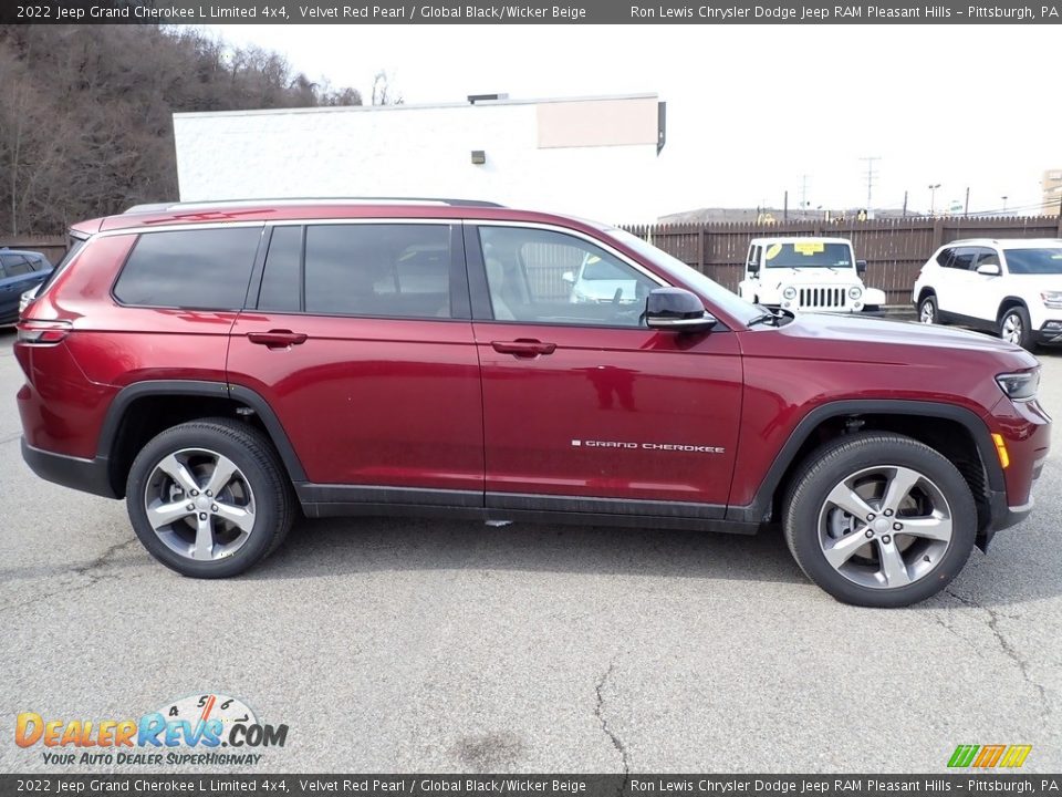 2022 Jeep Grand Cherokee L Limited 4x4 Velvet Red Pearl / Global Black/Wicker Beige Photo #7